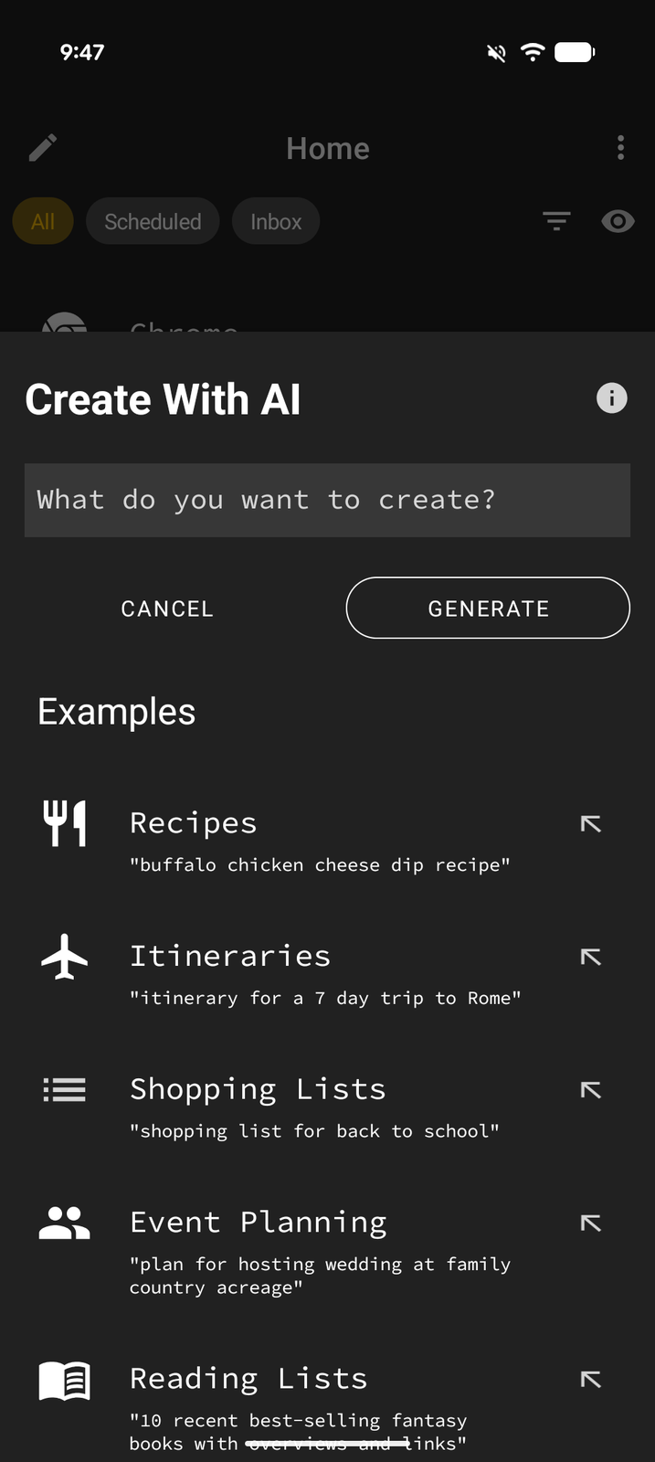 Generating content with AI